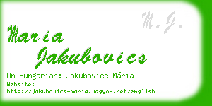maria jakubovics business card